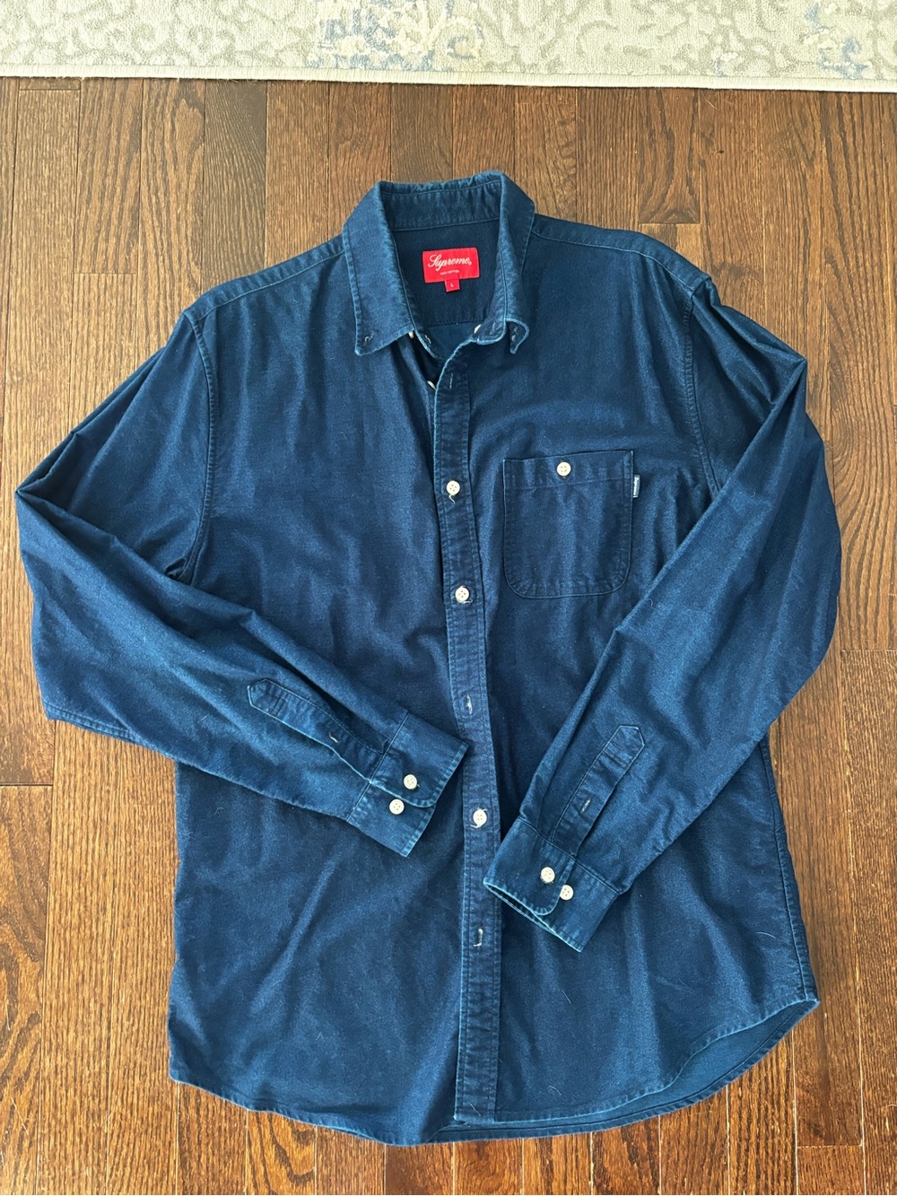 Supreme Vintage Dark Blue Button-Down Shirt - Men's
